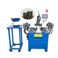 Double-end chamfering machine for short material steel rod pipe tube bar